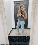 High Rise Destroyed Straight Cropped Jeans