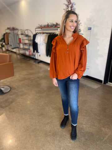 Burnt orange deals blouse